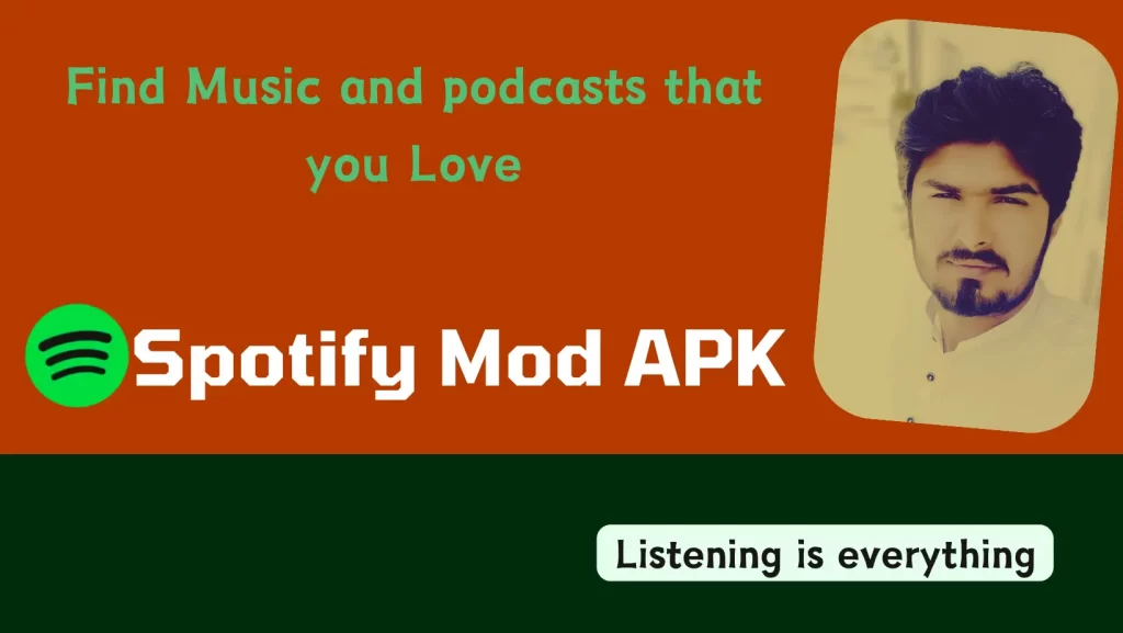 "Spotify Mod APK - Image showcasing the enhanced features for an elevated music and podcast experience. Graphic includes Spotify logo and premium features icons."