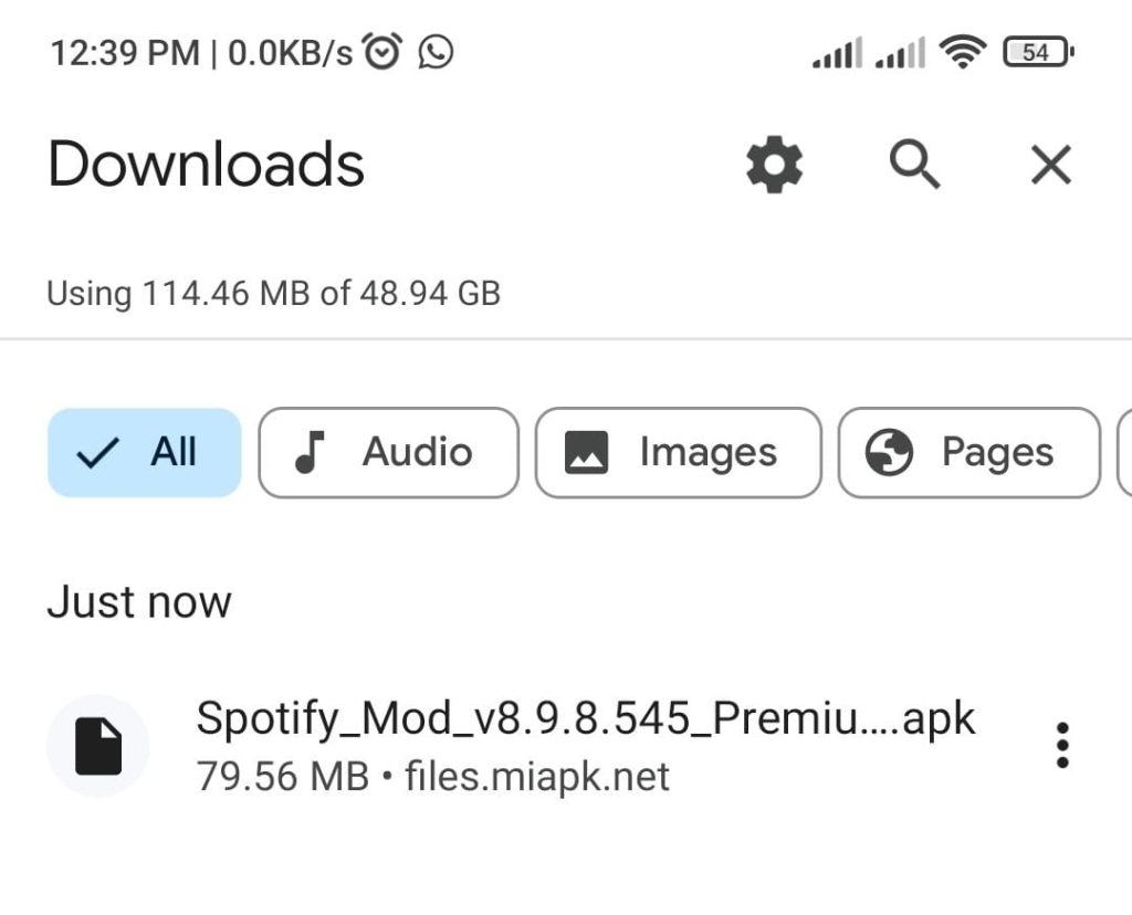 Spotify Download link while Downloading